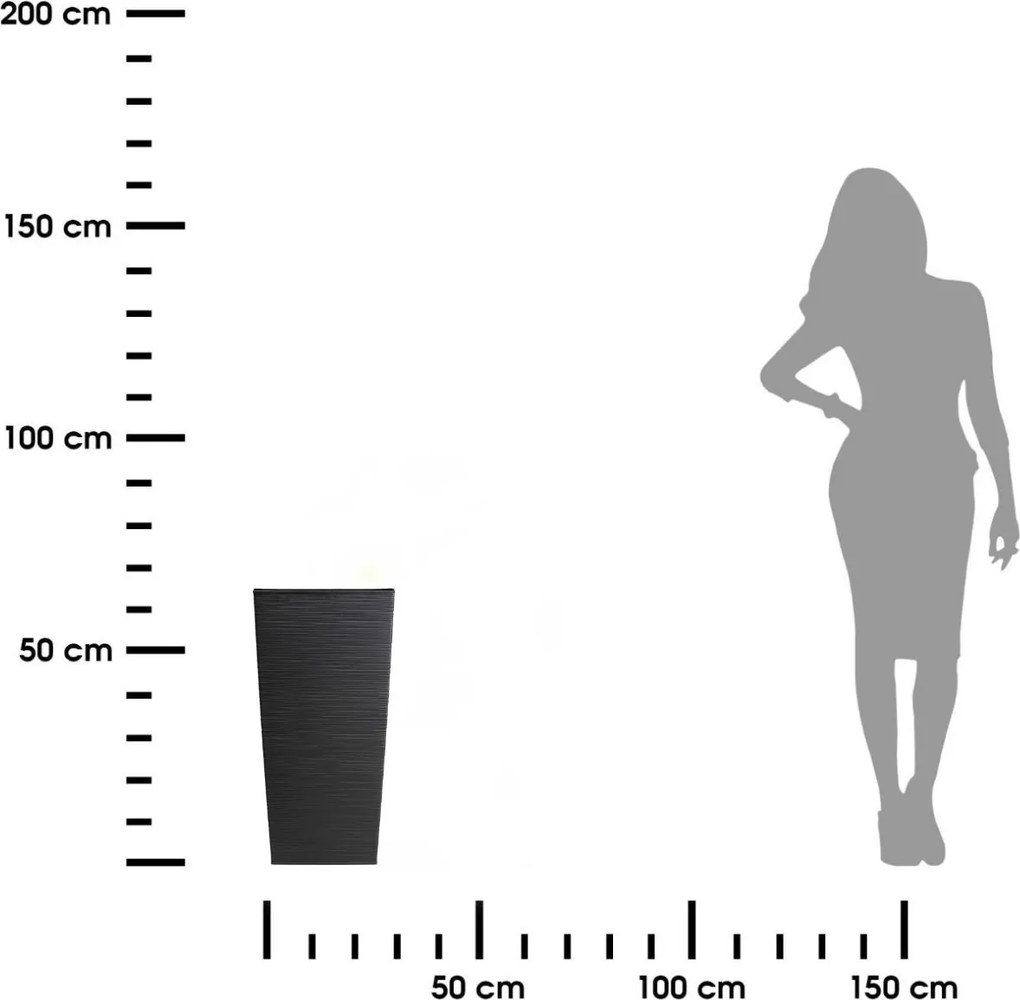 Plastový květináč Porto Riflo 67,7x35x35 cm černý
