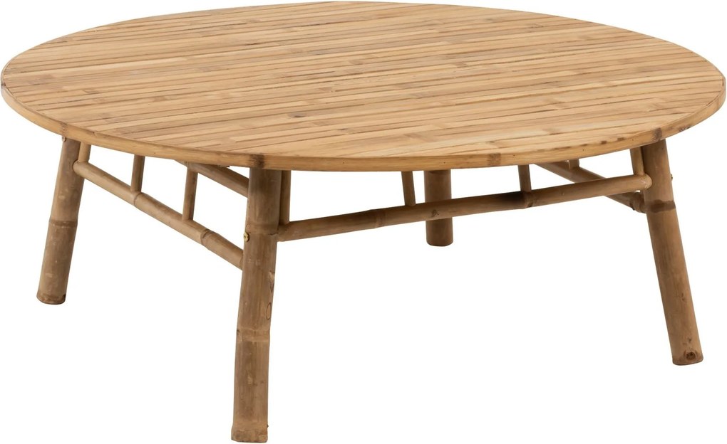 Prírodný bambusový okrúhly konferenčný stôl Bamboo Pliable - Ø 120*46cm