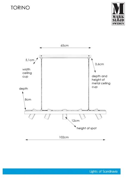 Markslöjd 107783 - Luster na lanku TORINO 5xGU10/7W/230V