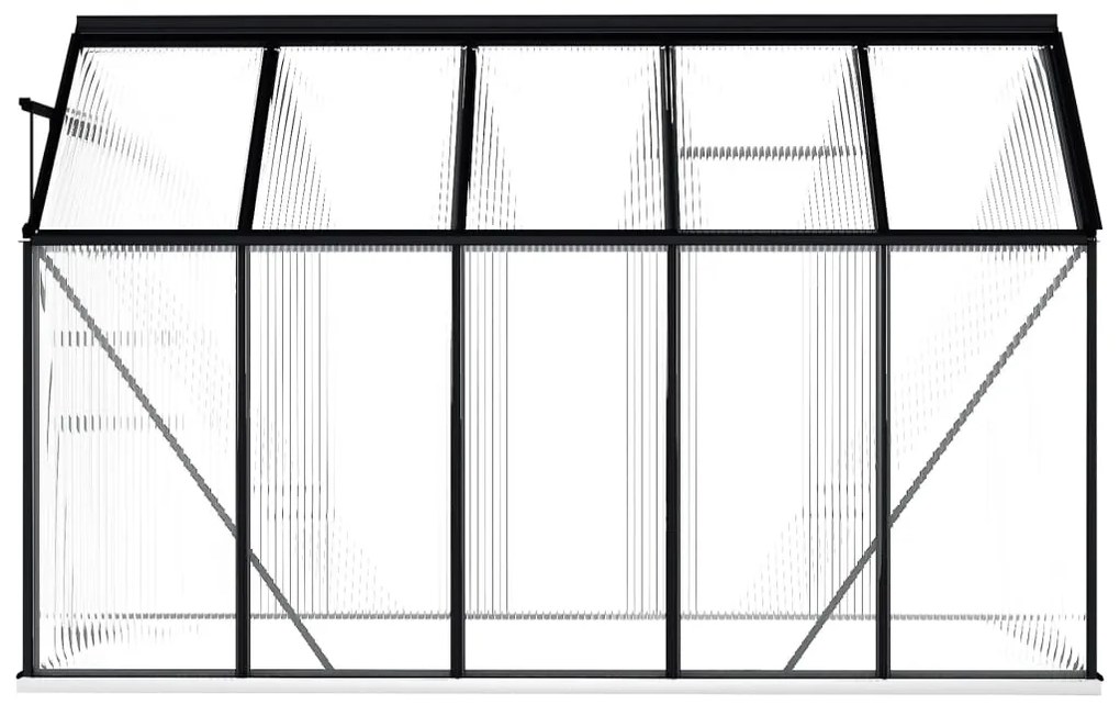 Skleník s podkladovým rámom, antracitový, hliník 5,89 m²