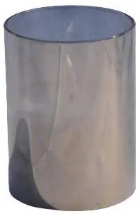 DECOLED LED svíčka ve skle, 7,5 x 10 cm, šedá