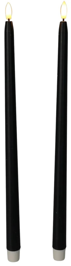 Sada 2 ks LED vysokých svíček s časovačem Aliya 38 cm černá