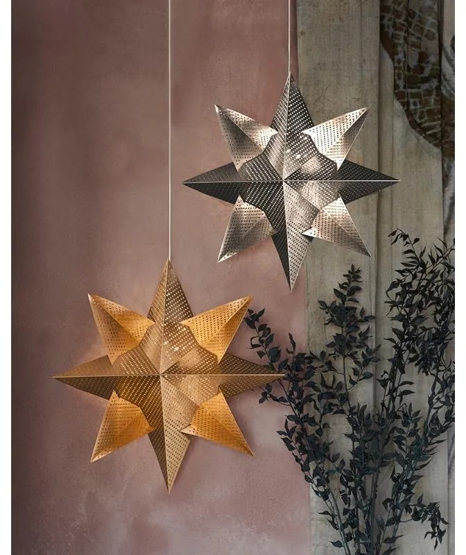 SIRIUS LED závěsná dekorace, hvězda, zlatá, závěsná, pr. 33 cm