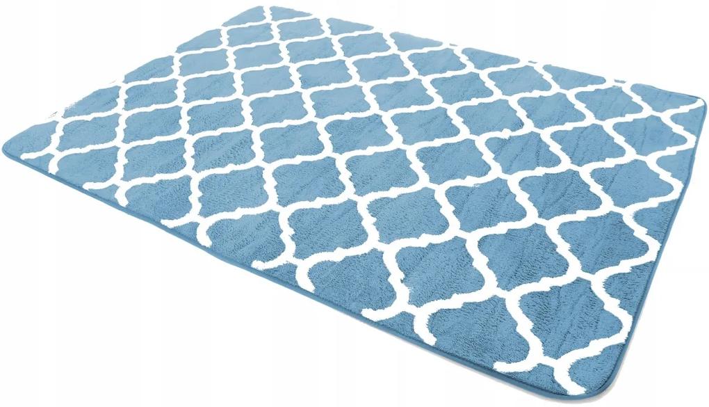 Plyšový koberec Clover Baroc modrý