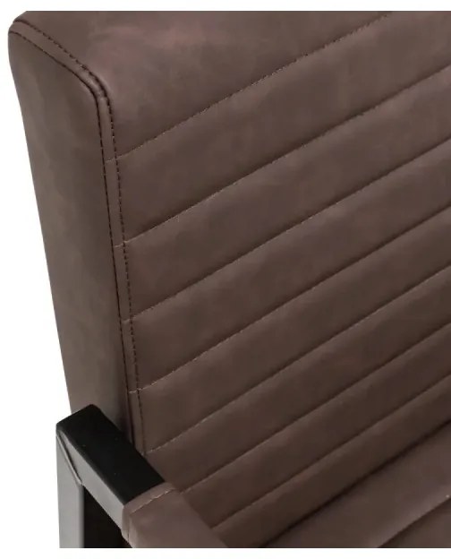 furniture-nabytek.cz - Masívne kreslo Wellington z umelej kože, hnedé – 78×61×89 cm