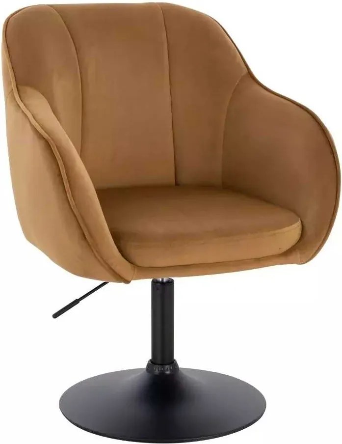 LuxuryForm DESIGN Stolička AVOLA VELUR na čiernom tanieri - medová
