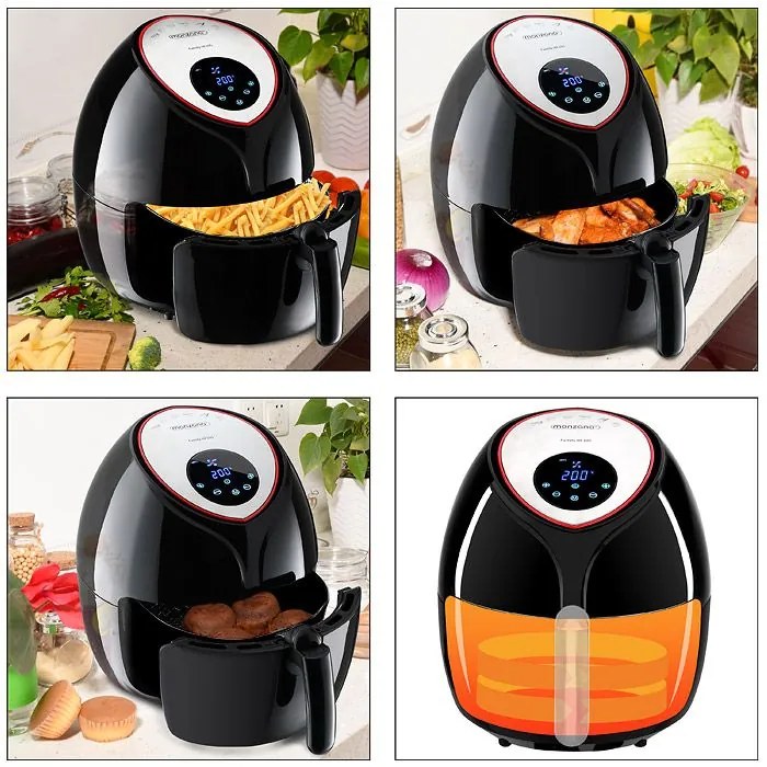 InternetovaZahrada - Teplovzdušná fritéza FRYER 3 black – 9 v 1 s dotykovým displejom 1850 W 6,5 l