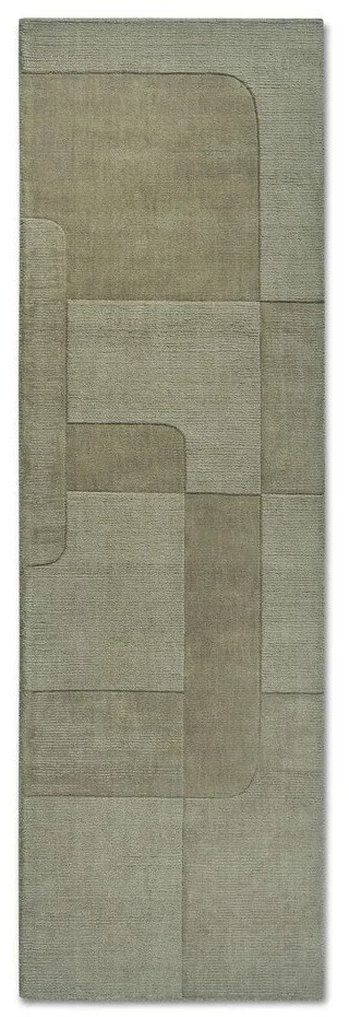 Zelený ručne tkaný vlnený behúň 80x250 cm Charlotte – Villeroy&Boch