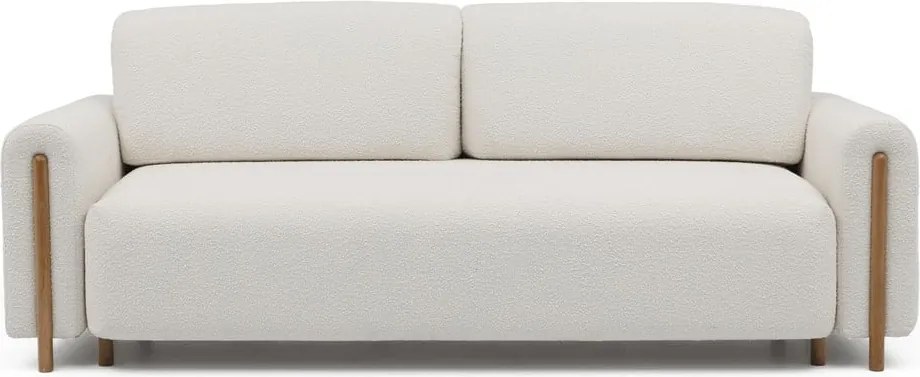 Slonovinová rozkladacia/s úložným priestorom pohovka z textílie buklé 244 cm Arcadova – ELTAP