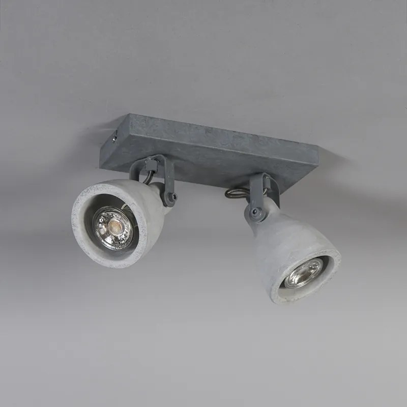 Priemyselné bodové svetlo sivá betón 2-svetlo - Creto