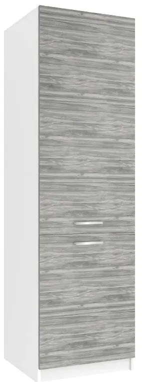 Vysoká kuchynská skrinka Belini pre vstavanú chladničku 60 cm šedý antracit Glamour Wood  TOR SSL60/0/WT/GW/0/E