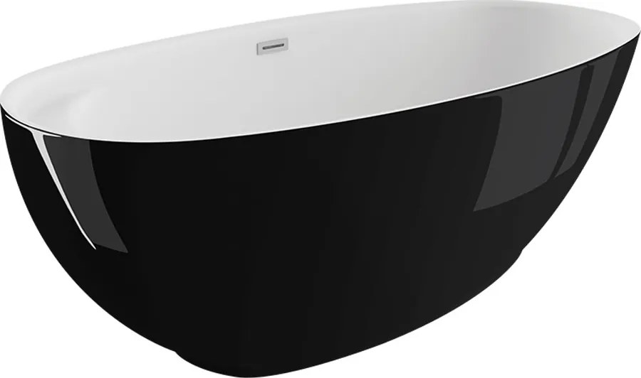 Polimat Akrylátová voľne stojaca vaňa Kivi 165x80 POLIMAT-Rozmery: 165x75, POLIMAT-Farba vane: Biela / granat