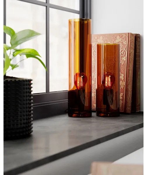 ByRydens 2820580-5512 - Stolná lampa FLAKE 1xE27/5W/230V hnedá/dymová