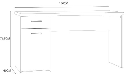 Písací stôl GINO biela/dub sonoma