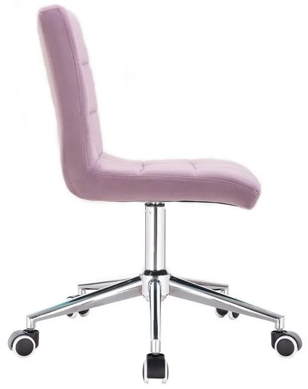 LuxuryForm DESIGN Stolička TOLEDO VELUR na striebornej podstave s kolieskami - levanduľa
