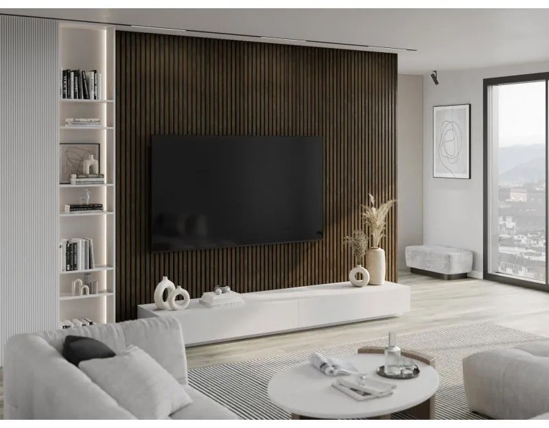 Mexen Lam-F, akustické stenové lamely 275 × 31,5 cm, filc 6 mm, dub espresso, S105-275317-2812-065