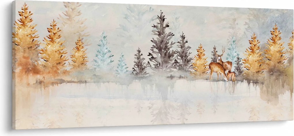 Obraz - Akvarelový les (120x50 cm)