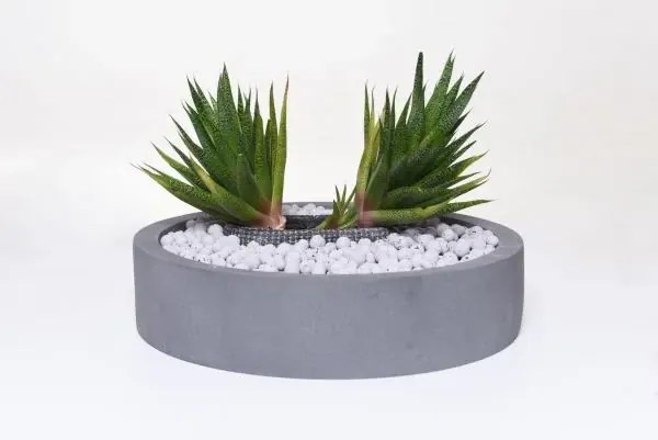 Miska na dekorácie CIRCULO, sklolaminát, Ø 40 cm, sivá