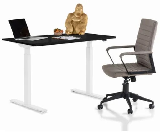 Office Smart písací stôl 120x70 cm biely/čierny