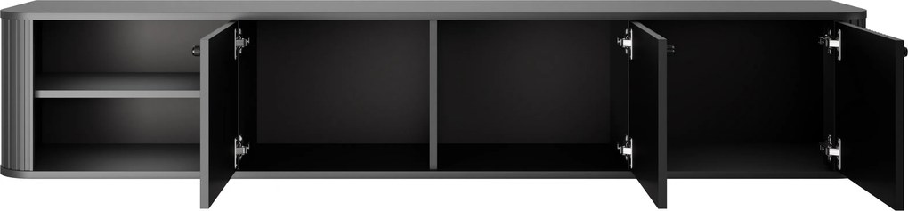 Závesná TV skrinka Vespera 3D 187 cm - čierna