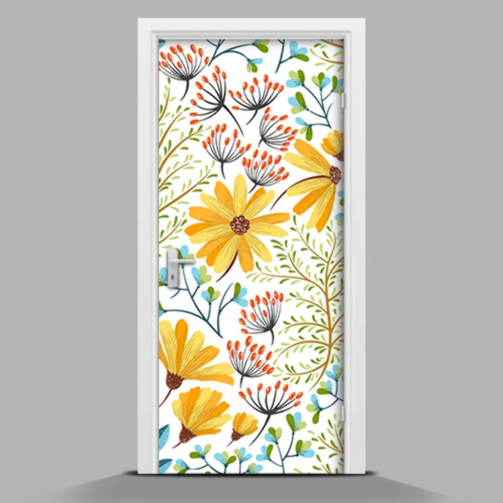 Nálepka na dvere Kvetinový vzor wallmur-pl-f-105514933