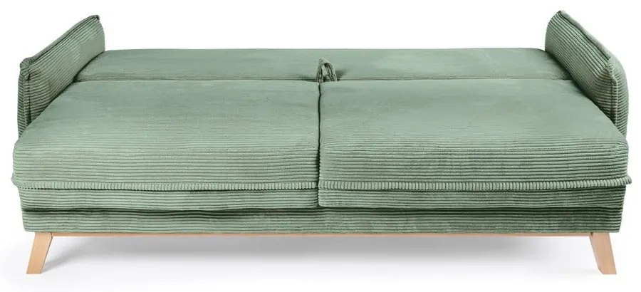 Svetlozelená menčestrová rozkladacia pohovka 218 cm Tori – Bonami Selection