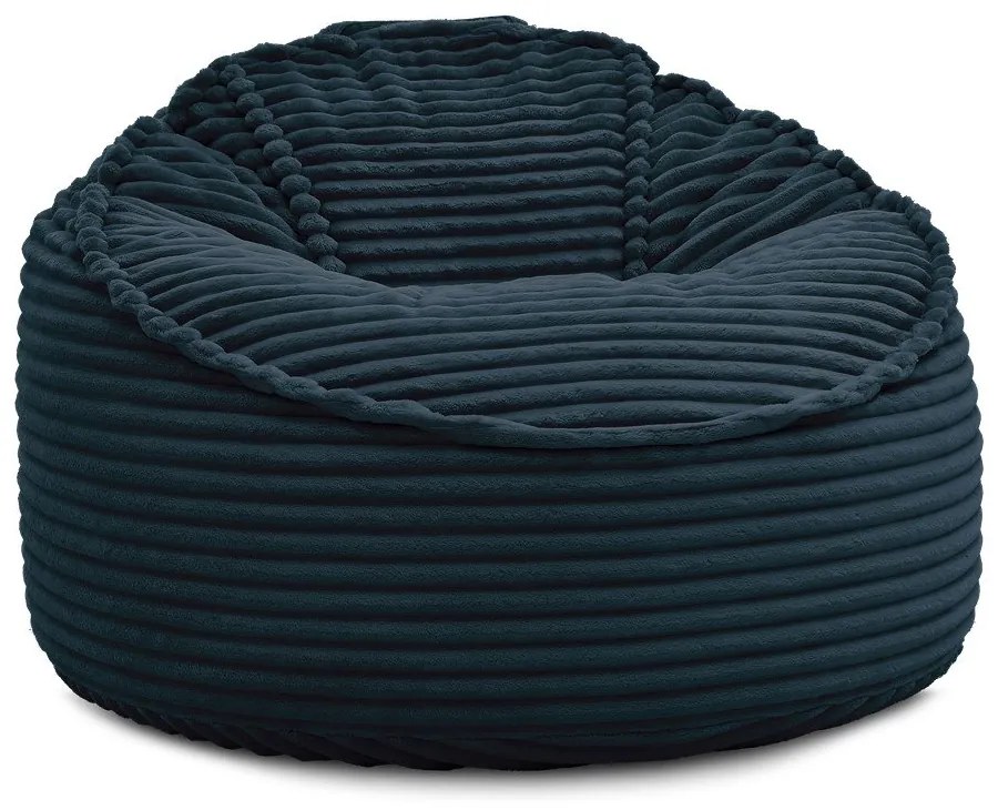 Tmavomodrý menčestrový sedací vak Socrate – Bobochic Paris