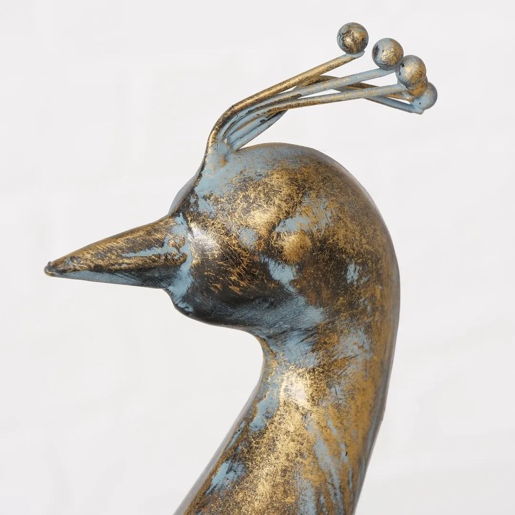 BOLTZE Záhradná kovová figúrka Pavo, 47x64 cm, hnedá