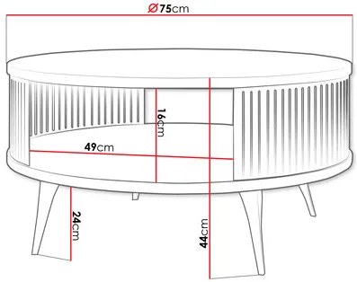 Konferenčný stolík Mezanoa (čierna + orechový tabak). Vlastná spoľahlivá doprava až k Vám domov. 1122646