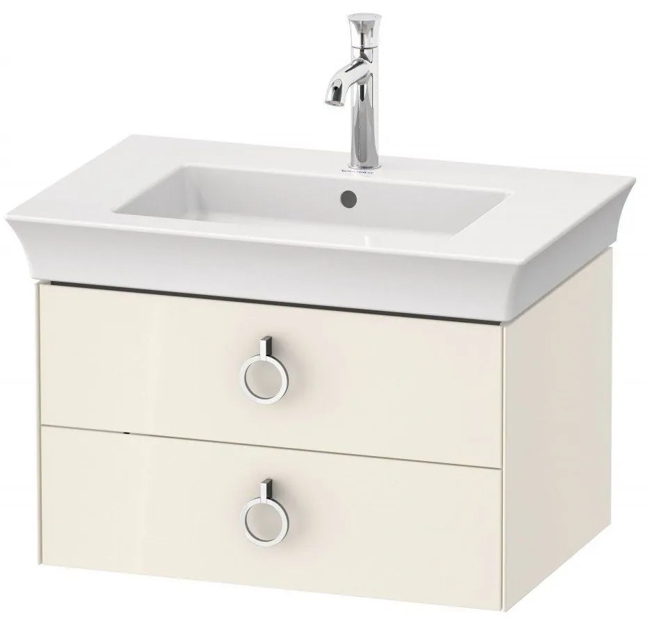 DURAVIT White Tulip závesná skrinka pod umývadlo, 2 zásuvky, 684 x 458 x 410 mm, nordická biela vysoký lesk, WT43510H4H4