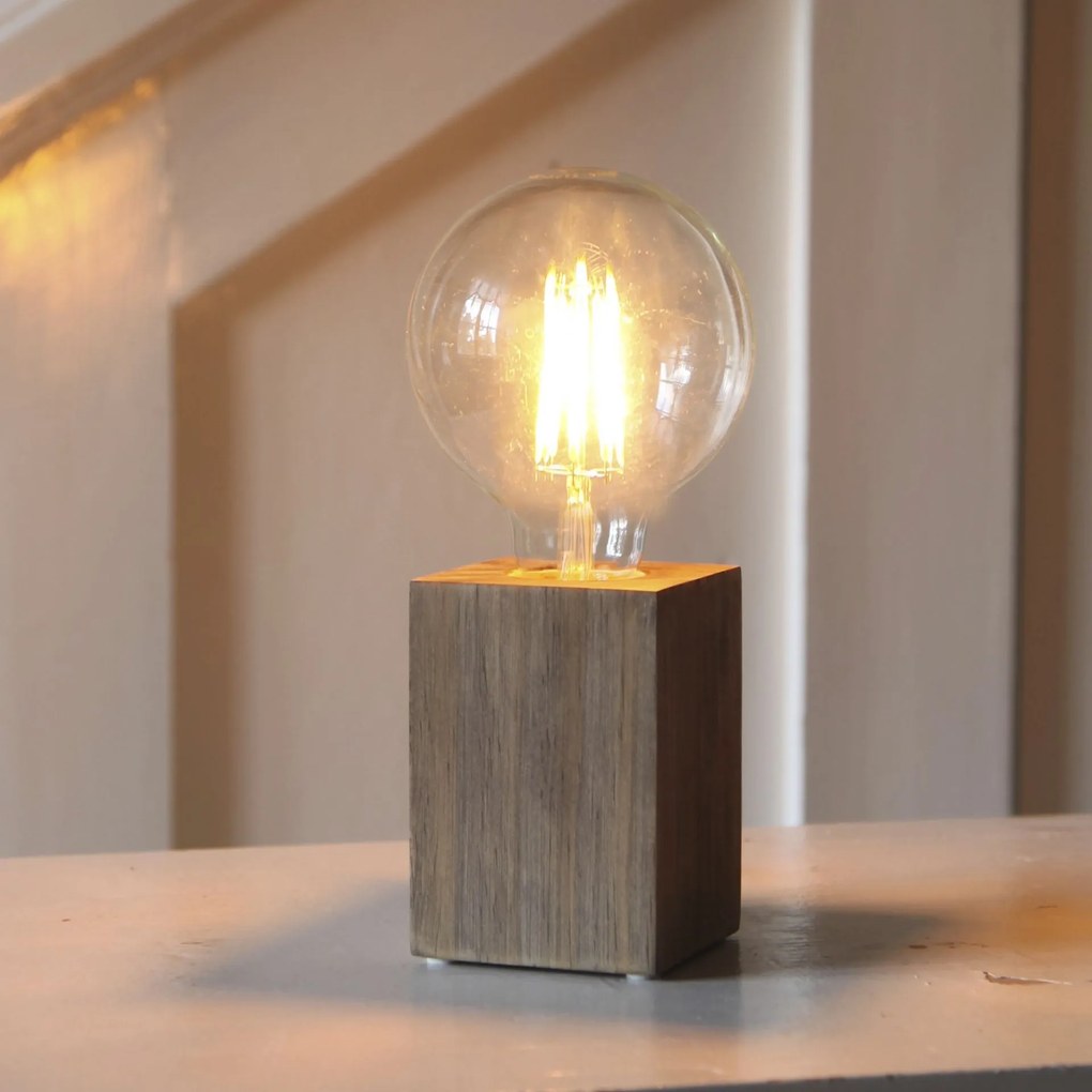 STAR TRADING Drevená lampa Lys Brown