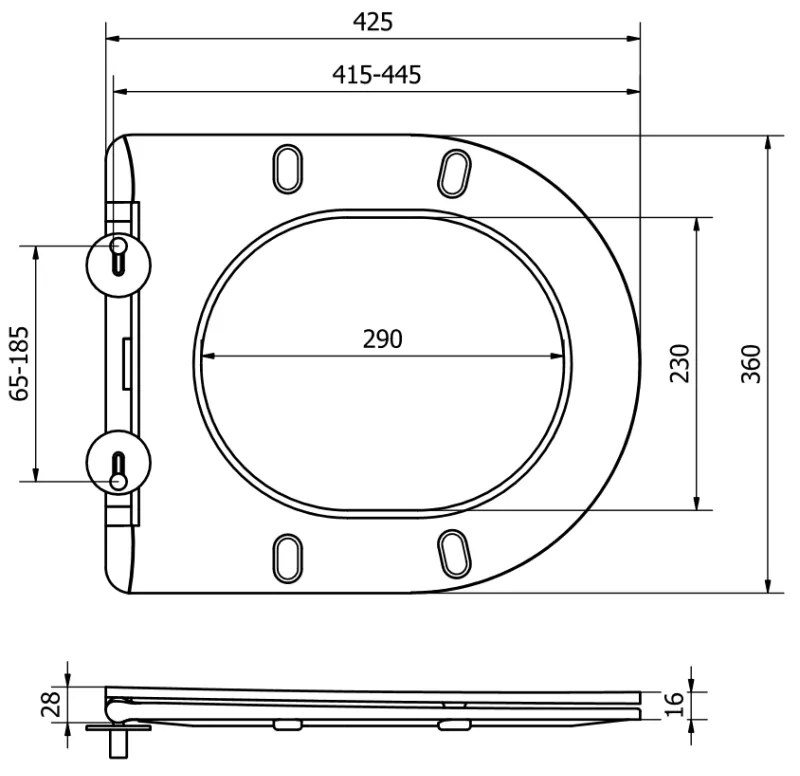 Mexen Mexen, slim WC sedadlo s pomalým zatváraním, duroplast, čierna matná, 39224085