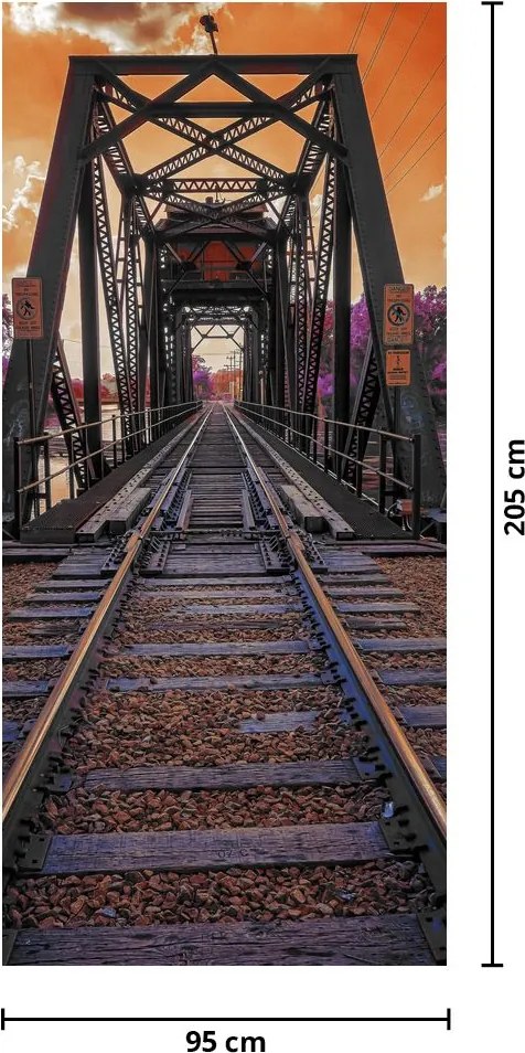 Fototapeta na dvere - Železničný most (95x205cm)