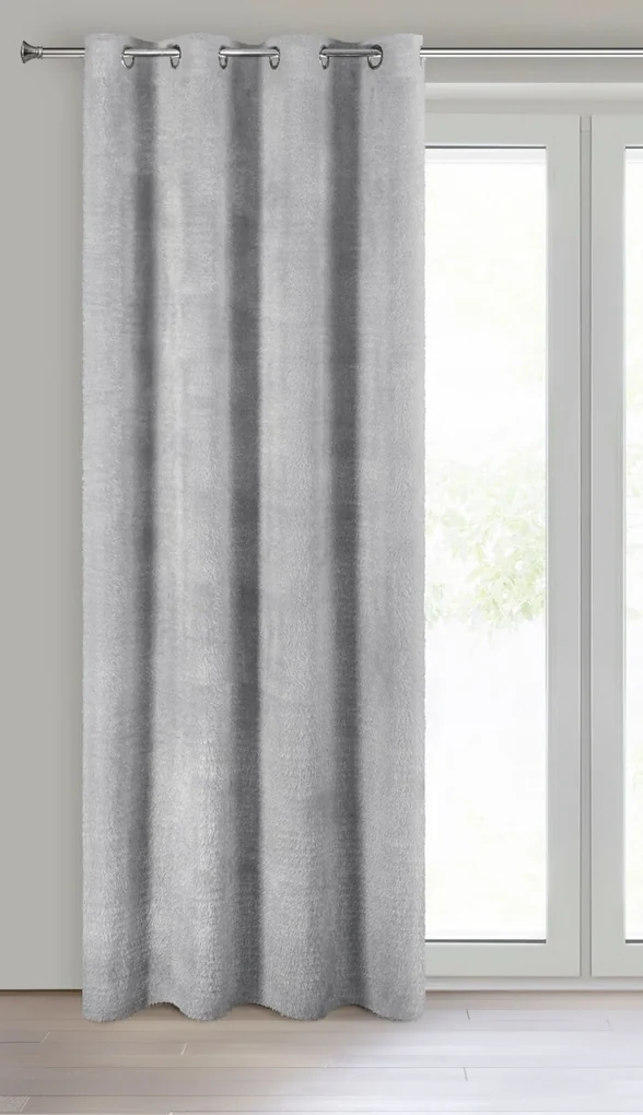 ZÁVES NA KRÚŽKOCH AGIS 140X250 CM STRIEBORNÁ