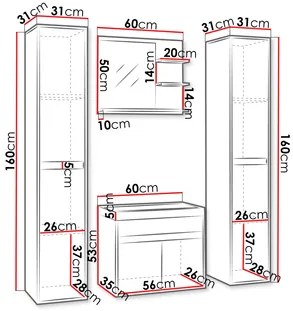 Kúpelňový nábytok Garmana XL (matera + breslau gaštan) (s batériou Economico BYU 020M a sifónom). Vlastná spoľahlivá doprava až k Vám domov. 1103928