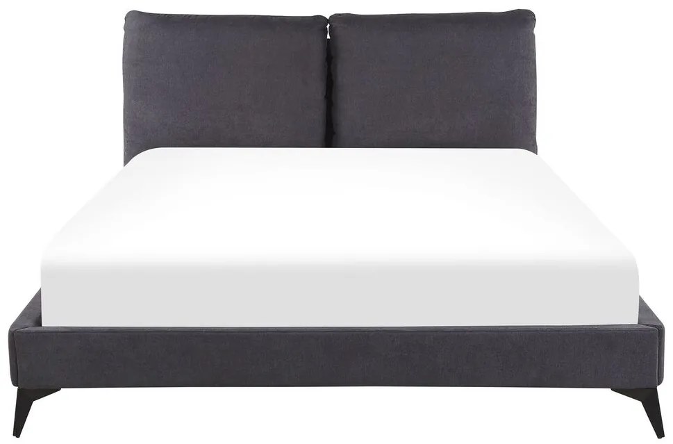 Manželská posteľ 160 cm MELIA (polyester) (tmavosivá) (s roštom). Vlastná spoľahlivá doprava až k Vám domov. 1023471