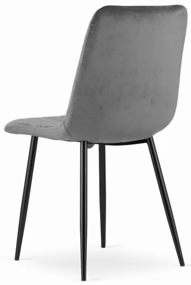 Set troch jedálenských stoličiek LAVA tmavosivá (čierne nohy) (3ks)