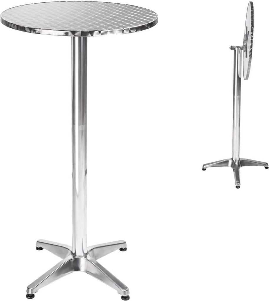 tectake 401489 barový stolík hliníkový ø60cm - 5,8 cm, skládací