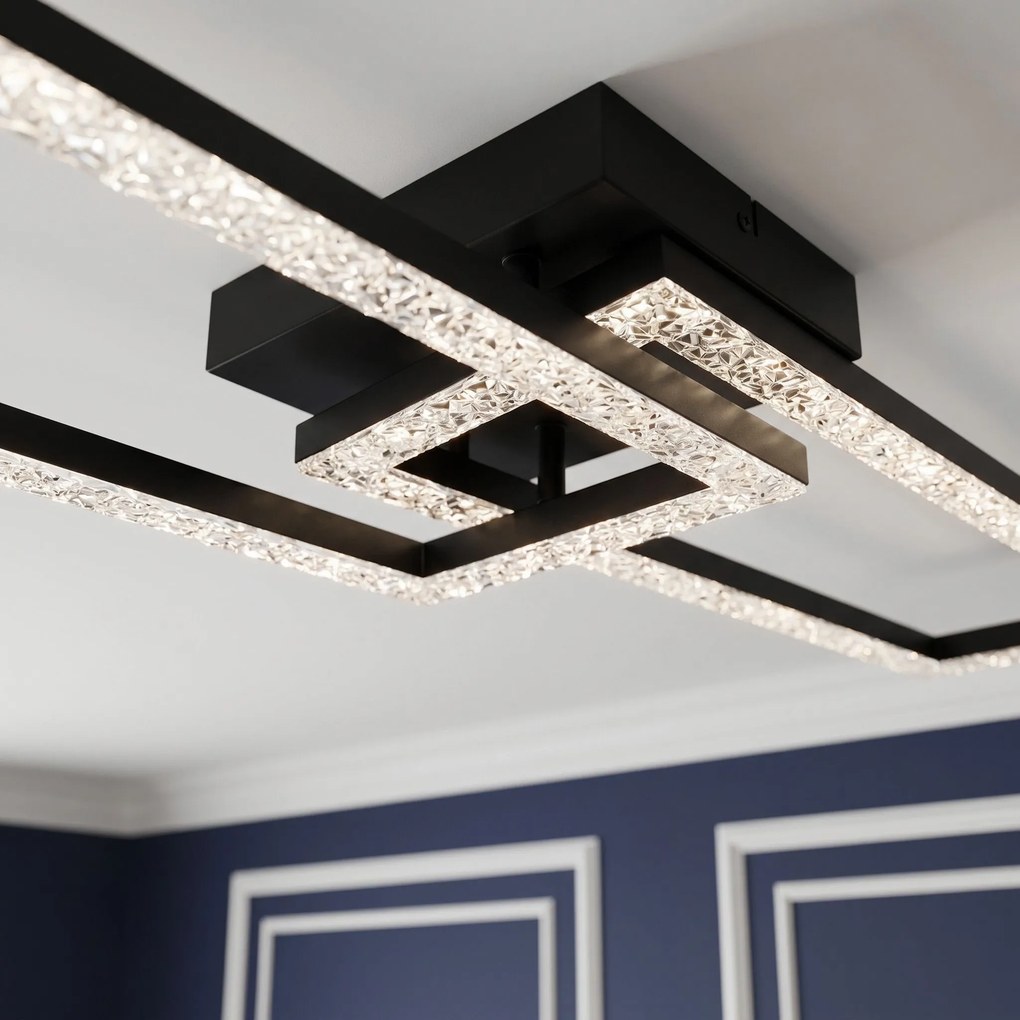 Toolight Toolight, stropné LED svietidlo 610x200 mm, 12W, 4000K, 1000lm, čierna matná, G155-C, OSW-06409