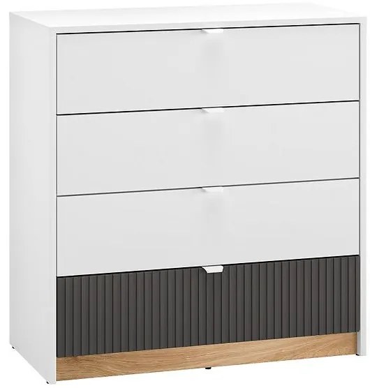 Komoda Torino 07 biela/dub castello/grafit