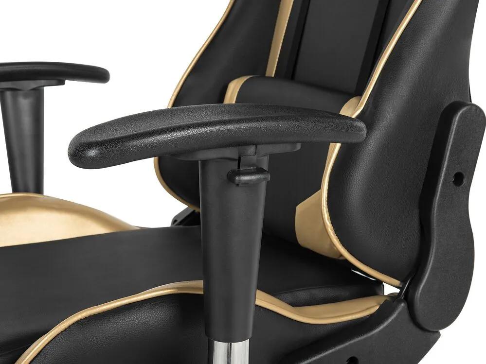 Kancelárska stolička čierna/zlatá KNIGHT  Beliani