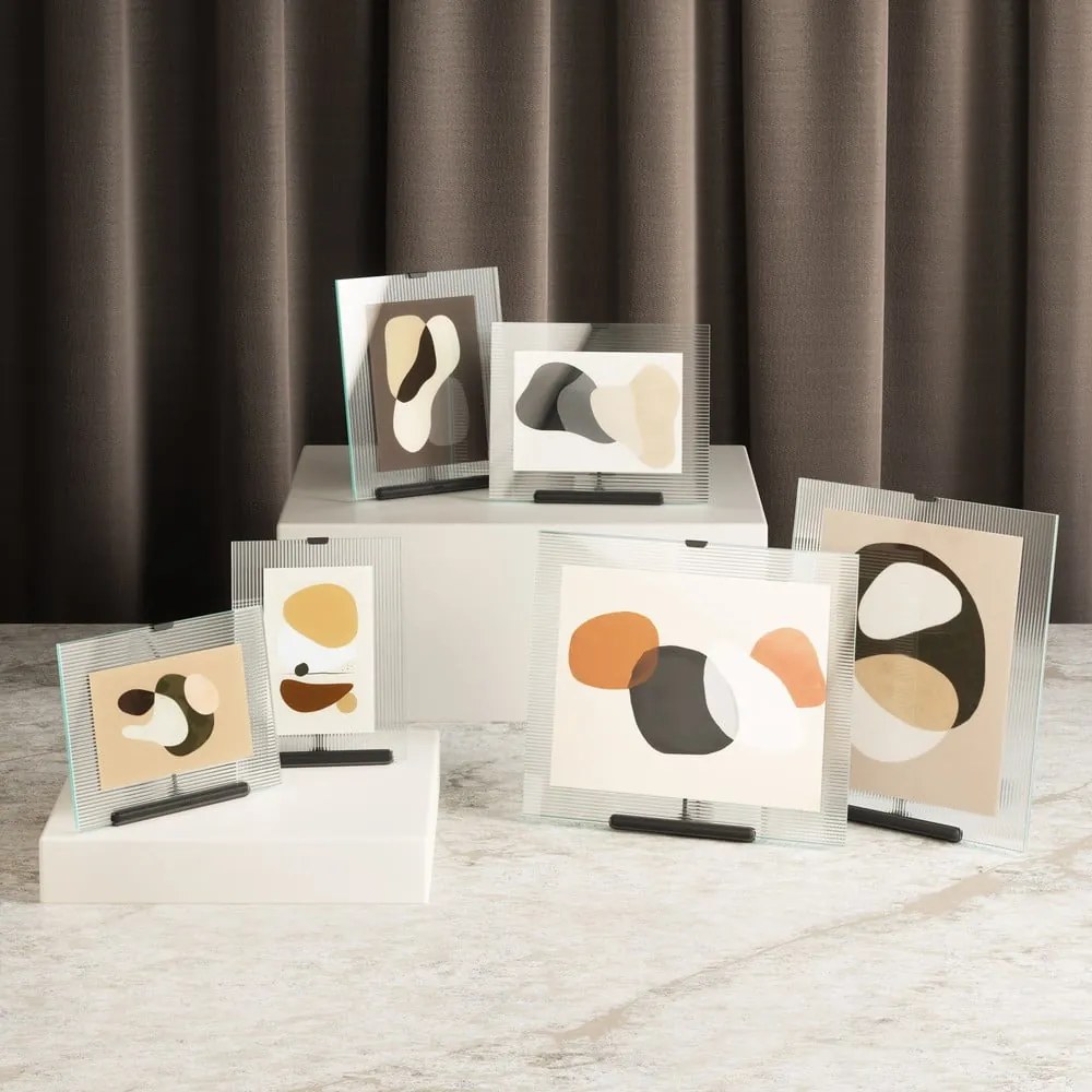 Čierny sklenený stojací rámček 19x23 cm Flute – Umbra