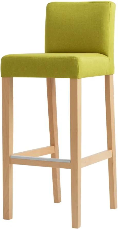 Zelená barová stolička s prírodnými nohami Custom Form Wilton