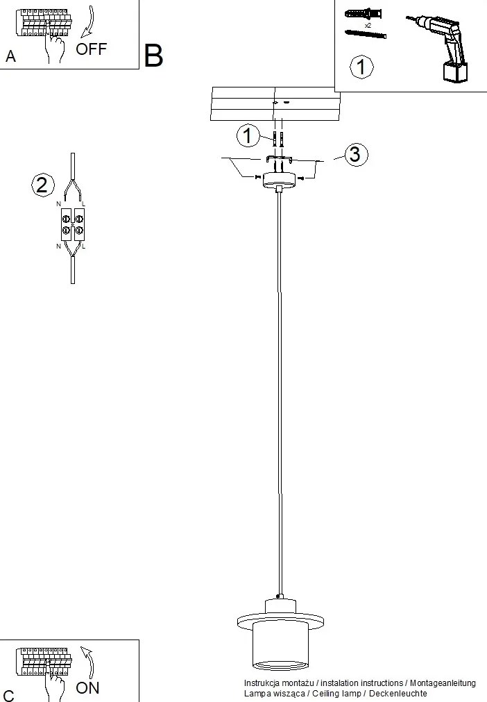Závesné svietidlo Mab, 1x betónové/drevené tienidlo