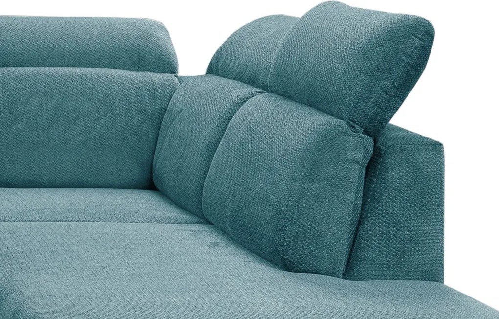 Rohová sedačka Aldon, petrolejová štruktúrovaná látka, pravý roh