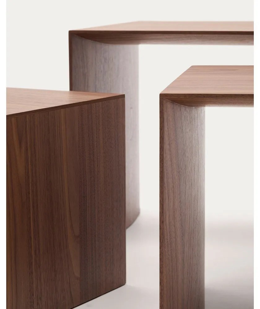 Odkladacie stolíky v súprave 3 ks v dekore orecha 40x60 cm Litto – Kave Home