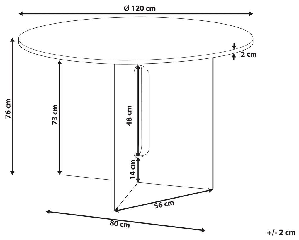 Okrúhly jedálenský stôl ⌀ 120 cm svetlé drevo CORAIL Beliani