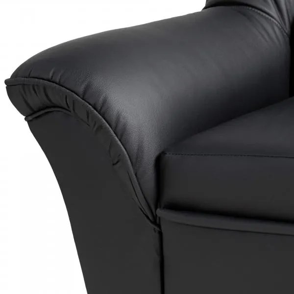 Kožená sedacia súprava DUBAJ LUX 3+2+1 čierna, čierna (k-70)