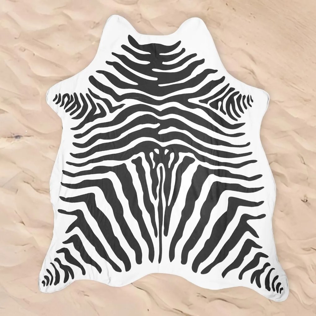 Osuška ZEBRA, čiernobiela 146 x 150 cm, 100% polyester