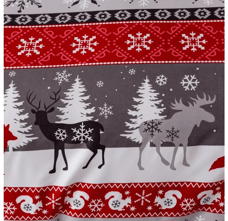 Flanelové obliečky z mikrovlákna SNOWY FOREST sivé Rozmer obliečky: 2 ks 70 x 90 cm | 200 x 220 cm